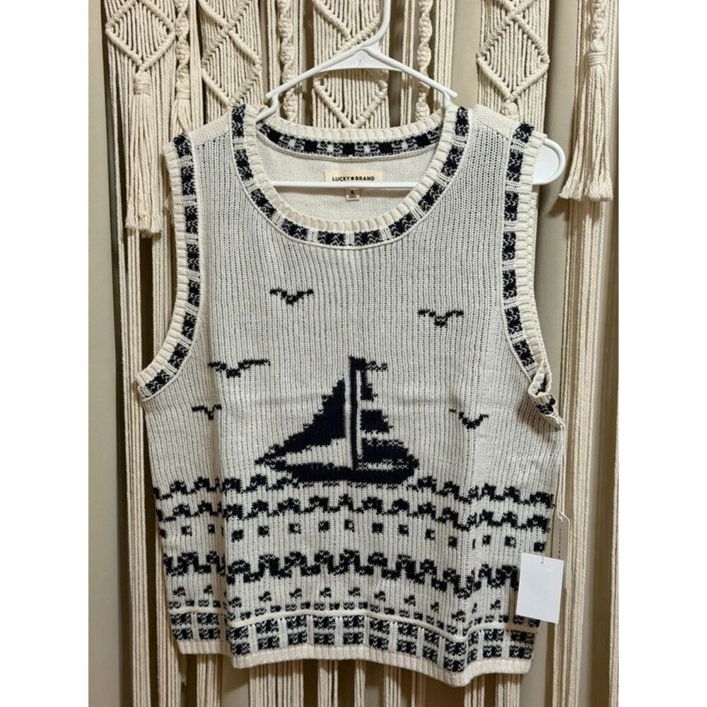 Lucky Brand Nautical Sailboat Knit Sweater Vest – Size XL (NWT)